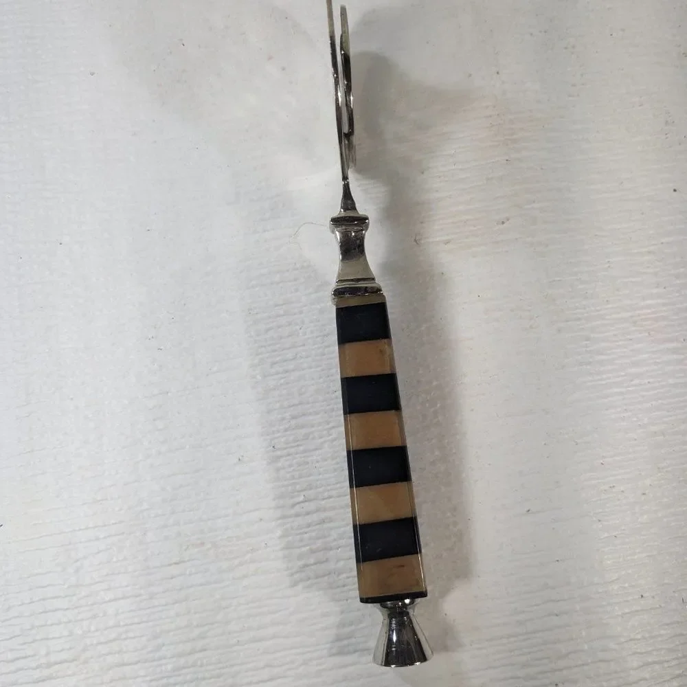 Cocktail strainer Bar Tool Plastic Lucite Handle Brown Black Stripe MCM Modern‎